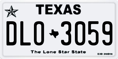 TX license plate DLO3059