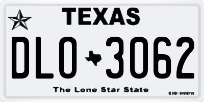 TX license plate DLO3062