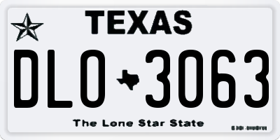 TX license plate DLO3063