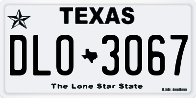 TX license plate DLO3067