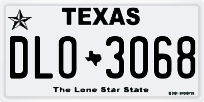 TX license plate DLO3068