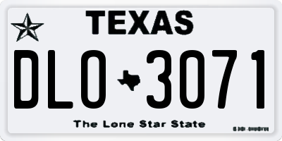 TX license plate DLO3071