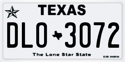 TX license plate DLO3072