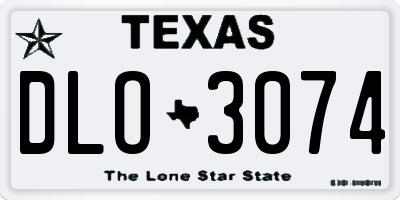 TX license plate DLO3074