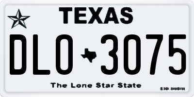TX license plate DLO3075