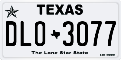 TX license plate DLO3077