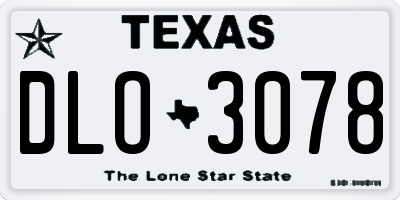 TX license plate DLO3078