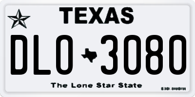 TX license plate DLO3080
