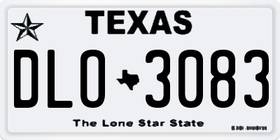 TX license plate DLO3083