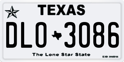 TX license plate DLO3086