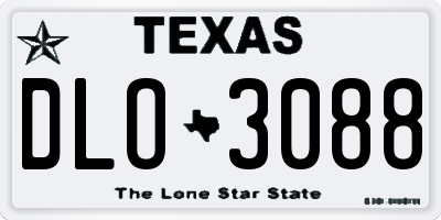 TX license plate DLO3088