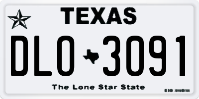 TX license plate DLO3091
