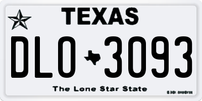 TX license plate DLO3093