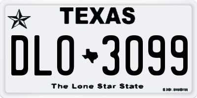 TX license plate DLO3099