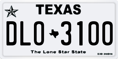 TX license plate DLO3100
