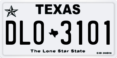 TX license plate DLO3101