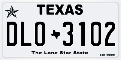 TX license plate DLO3102