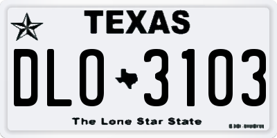 TX license plate DLO3103