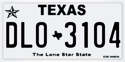 TX license plate DLO3104