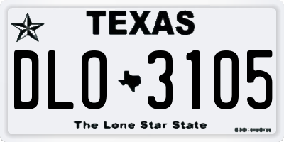 TX license plate DLO3105
