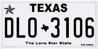 TX license plate DLO3106