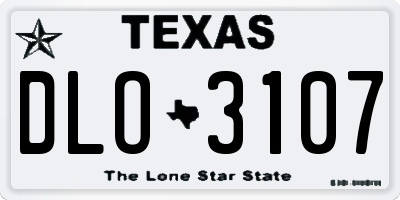 TX license plate DLO3107