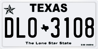 TX license plate DLO3108