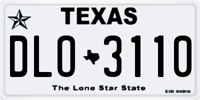 TX license plate DLO3110