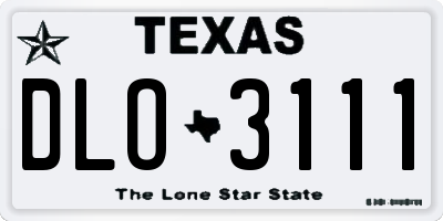 TX license plate DLO3111