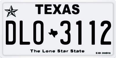 TX license plate DLO3112