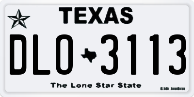 TX license plate DLO3113