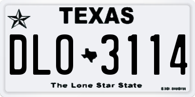 TX license plate DLO3114