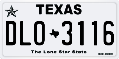 TX license plate DLO3116