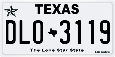 TX license plate DLO3119
