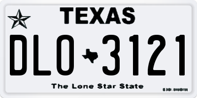 TX license plate DLO3121
