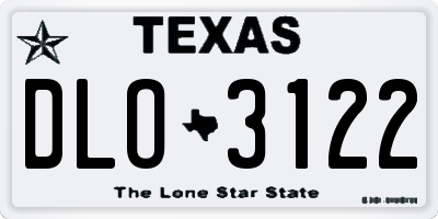 TX license plate DLO3122