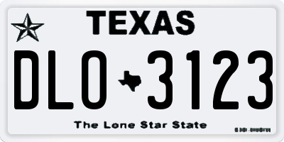 TX license plate DLO3123