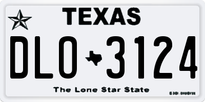 TX license plate DLO3124