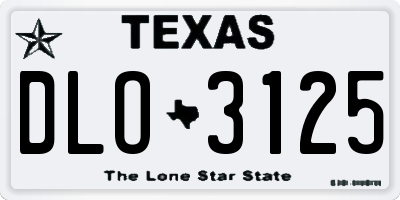 TX license plate DLO3125