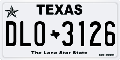 TX license plate DLO3126