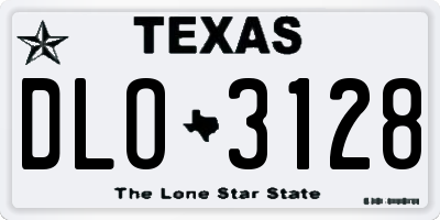 TX license plate DLO3128