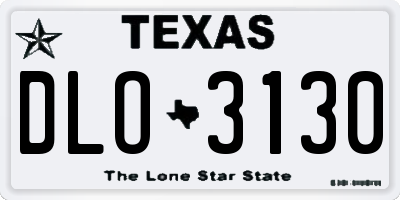 TX license plate DLO3130