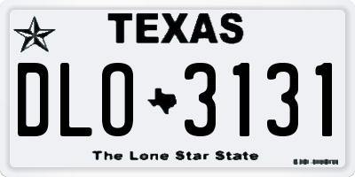 TX license plate DLO3131