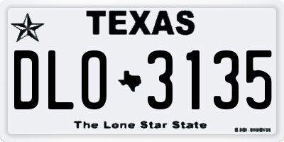 TX license plate DLO3135