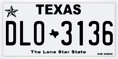 TX license plate DLO3136