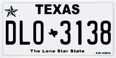 TX license plate DLO3138