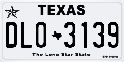 TX license plate DLO3139