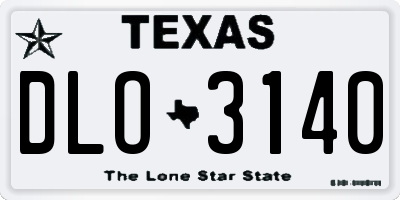 TX license plate DLO3140