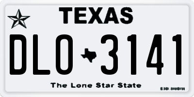 TX license plate DLO3141