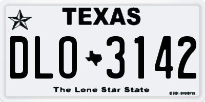 TX license plate DLO3142